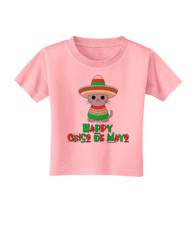 Happy Cinco de Mayo Cat Toddler T-Shirt by TooLoud-Toddler T-Shirt-TooLoud-Candy-Pink-2T-Davson Sales