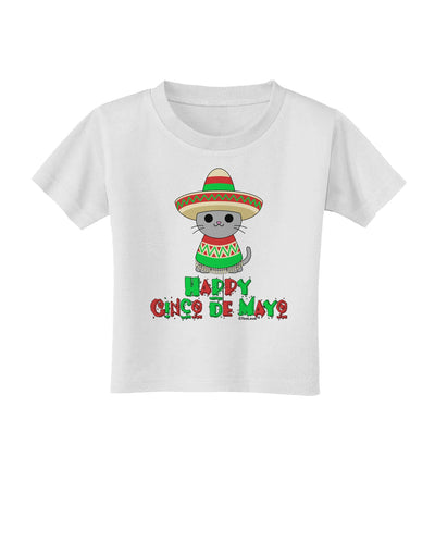 Happy Cinco de Mayo Cat Toddler T-Shirt by TooLoud-Toddler T-Shirt-TooLoud-White-2T-Davson Sales