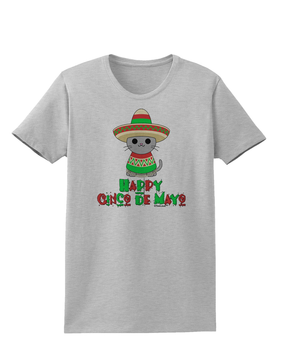 Happy Cinco de Mayo Cat Womens T-Shirt by TooLoud-Womens T-Shirt-TooLoud-White-X-Small-Davson Sales