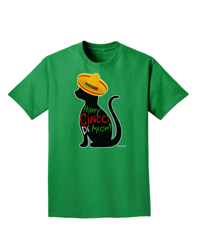 Happy Cinco de Meow - Cinco de Mayo Cat Adult Dark T-Shirt by TooLoud-Mens T-Shirt-TooLoud-Kelly-Green-Small-Davson Sales