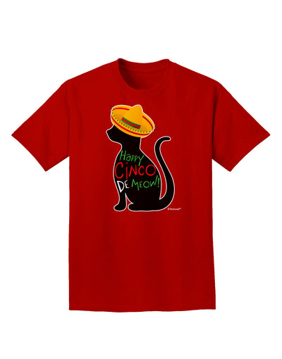 Happy Cinco de Meow - Cinco de Mayo Cat Adult Dark T-Shirt by TooLoud-Mens T-Shirt-TooLoud-Red-Small-Davson Sales