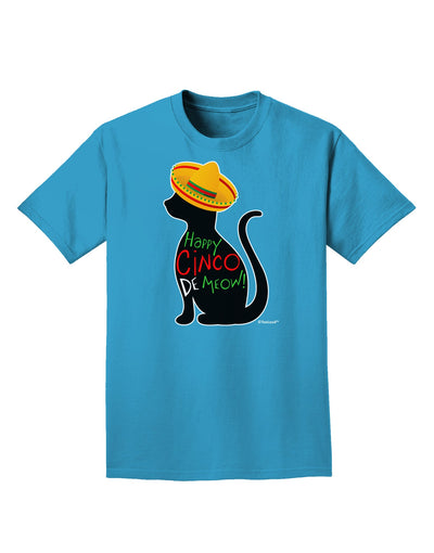 Happy Cinco de Meow - Cinco de Mayo Cat Adult Dark T-Shirt by TooLoud-Mens T-Shirt-TooLoud-Turquoise-Small-Davson Sales