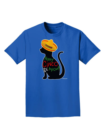 Happy Cinco de Meow - Cinco de Mayo Cat Adult Dark T-Shirt by TooLoud-Mens T-Shirt-TooLoud-Royal-Blue-Small-Davson Sales