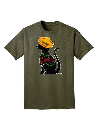 Happy Cinco de Meow - Cinco de Mayo Cat Adult Dark T-Shirt by TooLoud-Mens T-Shirt-TooLoud-Military-Green-Small-Davson Sales