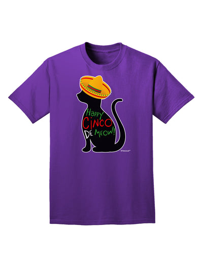 Happy Cinco de Meow - Cinco de Mayo Cat Adult Dark T-Shirt by TooLoud-Mens T-Shirt-TooLoud-Purple-Small-Davson Sales