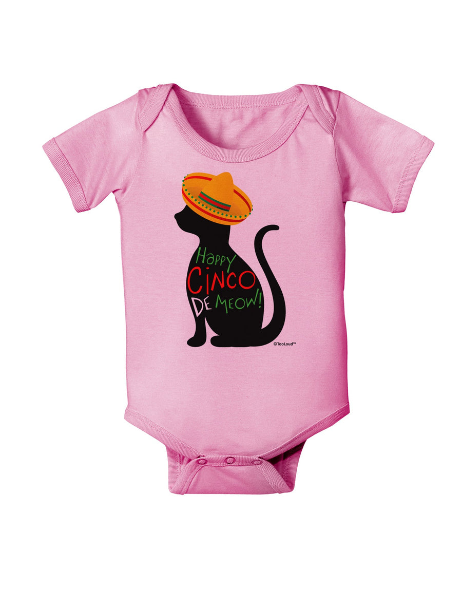 Happy Cinco de Meow - Cinco de Mayo Cat Baby Romper Bodysuit by TooLoud-Baby Romper-TooLoud-White-06-Months-Davson Sales