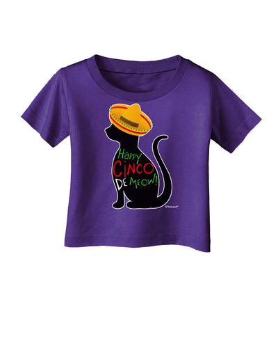 Happy Cinco de Meow - Cinco de Mayo Cat Infant T-Shirt Dark by TooLoud-Infant T-Shirt-TooLoud-Purple-06-Months-Davson Sales