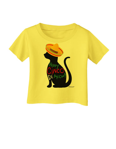 Happy Cinco de Meow - Cinco de Mayo Cat Infant T-Shirt by TooLoud-Infant T-Shirt-TooLoud-Yellow-06-Months-Davson Sales