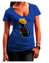 Happy Cinco de Meow - Cinco de Mayo Cat Juniors V-Neck Dark T-Shirt by TooLoud-Womens V-Neck T-Shirts-TooLoud-Royal-Blue-Juniors Fitted Small-Davson Sales