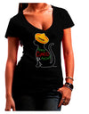 Happy Cinco de Meow - Cinco de Mayo Cat Juniors V-Neck Dark T-Shirt by TooLoud-Womens V-Neck T-Shirts-TooLoud-Black-Juniors Fitted Small-Davson Sales