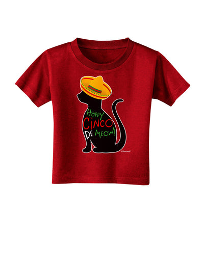 Happy Cinco de Meow - Cinco de Mayo Cat Toddler T-Shirt Dark by TooLoud-Toddler T-Shirt-TooLoud-Red-2T-Davson Sales