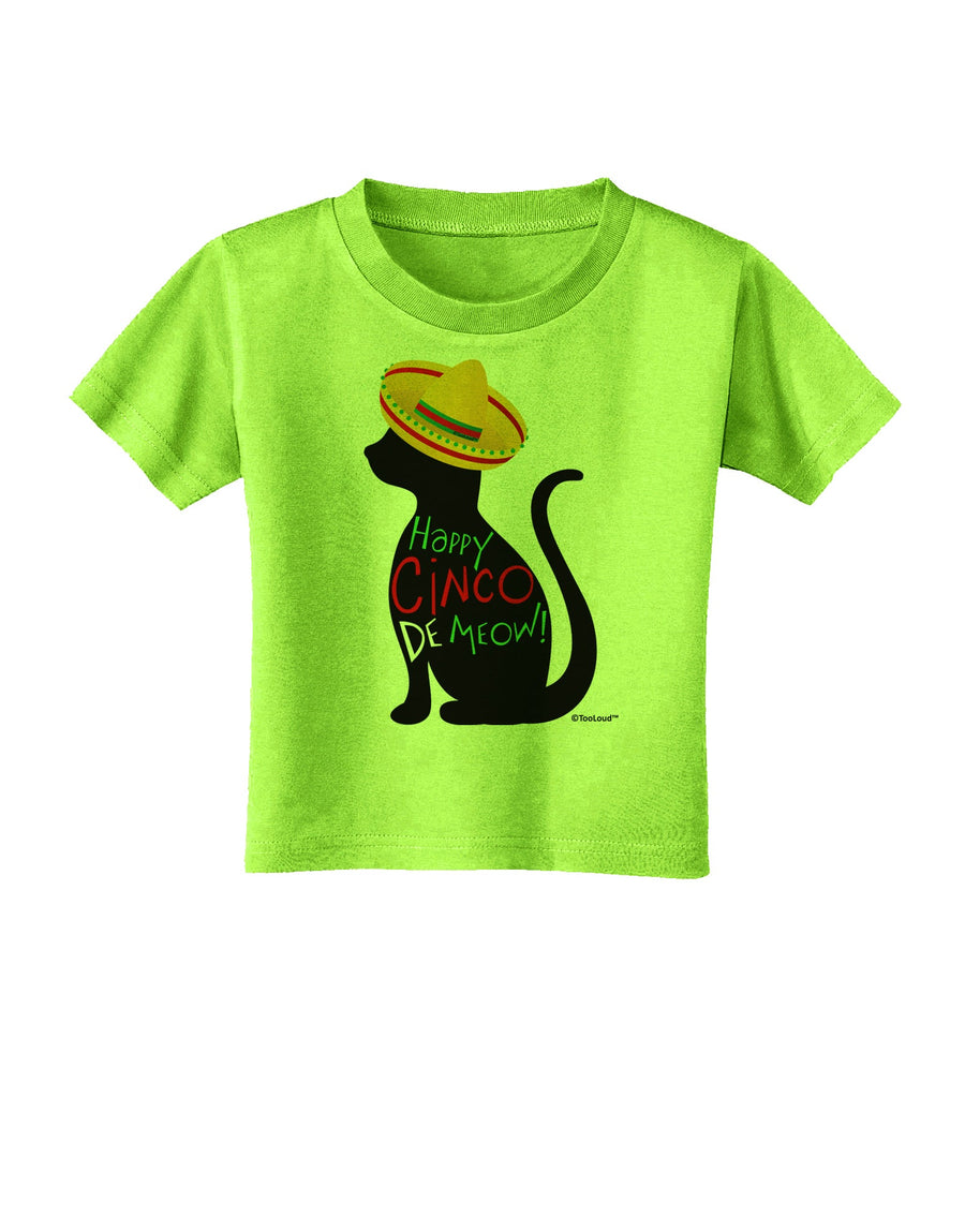 Happy Cinco de Meow - Cinco de Mayo Cat Toddler T-Shirt by TooLoud-Toddler T-Shirt-TooLoud-White-2T-Davson Sales