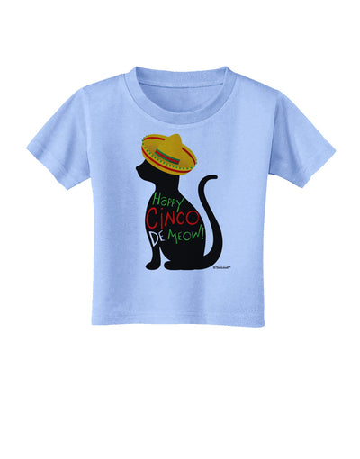 Happy Cinco de Meow - Cinco de Mayo Cat Toddler T-Shirt by TooLoud-Toddler T-Shirt-TooLoud-Aquatic-Blue-2T-Davson Sales