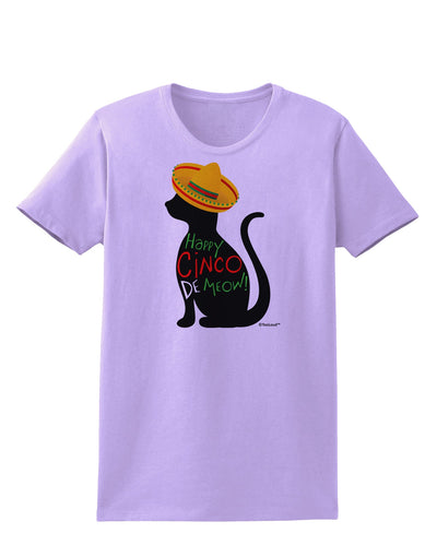 Happy Cinco de Meow - Cinco de Mayo Cat Womens T-Shirt by TooLoud-Womens T-Shirt-TooLoud-Lavender-X-Small-Davson Sales