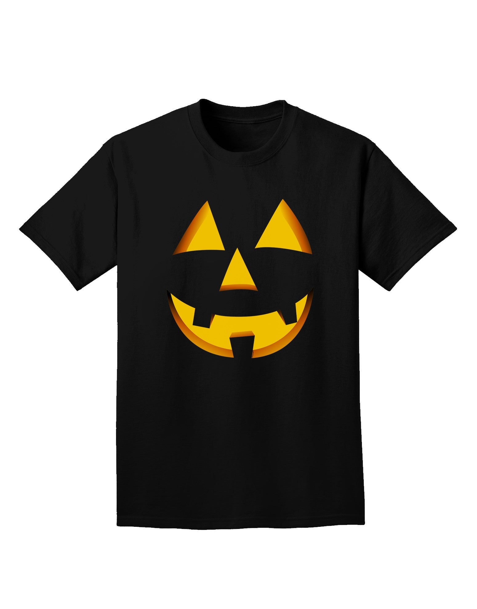 Happy Cute Jack O' Lantern Pumpkin Face Adult Dark T-Shirt-Mens T-Shirt-TooLoud-Black-Small-Davson Sales