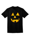 Happy Cute Jack O' Lantern Pumpkin Face Adult Dark V-Neck T-Shirt-Mens V-Neck T-Shirt-TooLoud-Black-Small-Davson Sales