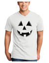 Happy Cute Jack O' Lantern Pumpkin Face Adult V-Neck T-shirt-Mens V-Neck T-Shirt-TooLoud-White-Small-Davson Sales