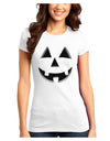 Happy Cute Jack O' Lantern Pumpkin Face Juniors T-Shirt-Womens Juniors T-Shirt-TooLoud-White-Juniors Fitted XS-Davson Sales