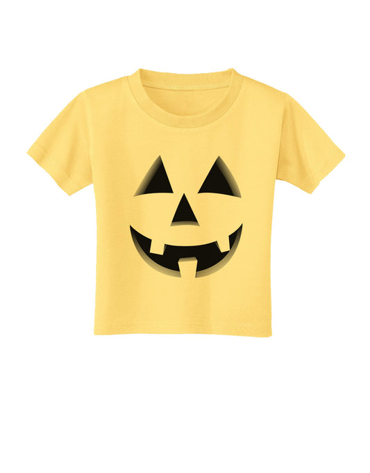 Happy Cute Jack O' Lantern Pumpkin Face Toddler T-Shirt-Toddler T-Shirt-TooLoud-Daffodil-Yellow-2T-Davson Sales