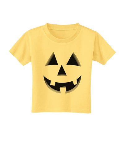 Happy Cute Jack O' Lantern Pumpkin Face Toddler T-Shirt-Toddler T-Shirt-TooLoud-Daffodil-Yellow-2T-Davson Sales