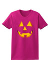 Happy Cute Jack O' Lantern Pumpkin Face Womens Dark T-Shirt-TooLoud-Hot-Pink-Small-Davson Sales