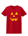 Happy Cute Jack O' Lantern Pumpkin Face Womens Dark T-Shirt-TooLoud-Red-X-Small-Davson Sales