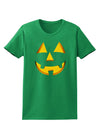 Happy Cute Jack O' Lantern Pumpkin Face Womens Dark T-Shirt-TooLoud-Kelly-Green-X-Small-Davson Sales