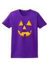 Happy Cute Jack O' Lantern Pumpkin Face Womens Dark T-Shirt-TooLoud-Purple-X-Small-Davson Sales