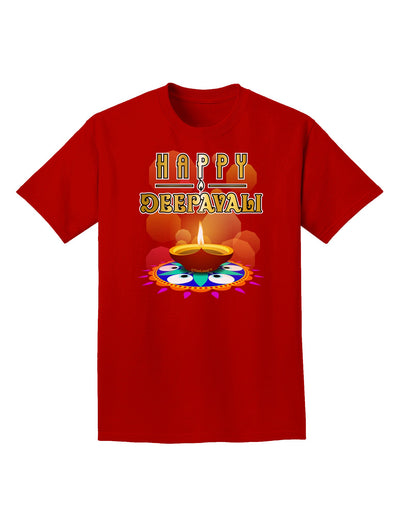 Happy Deepavali - Rangoli and Diya Adult Dark T-Shirt-Mens T-Shirt-TooLoud-Red-Small-Davson Sales