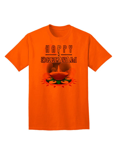 Happy Deepavali - Rangoli and Diya Adult T-Shirt-Mens T-Shirt-TooLoud-Orange-Small-Davson Sales