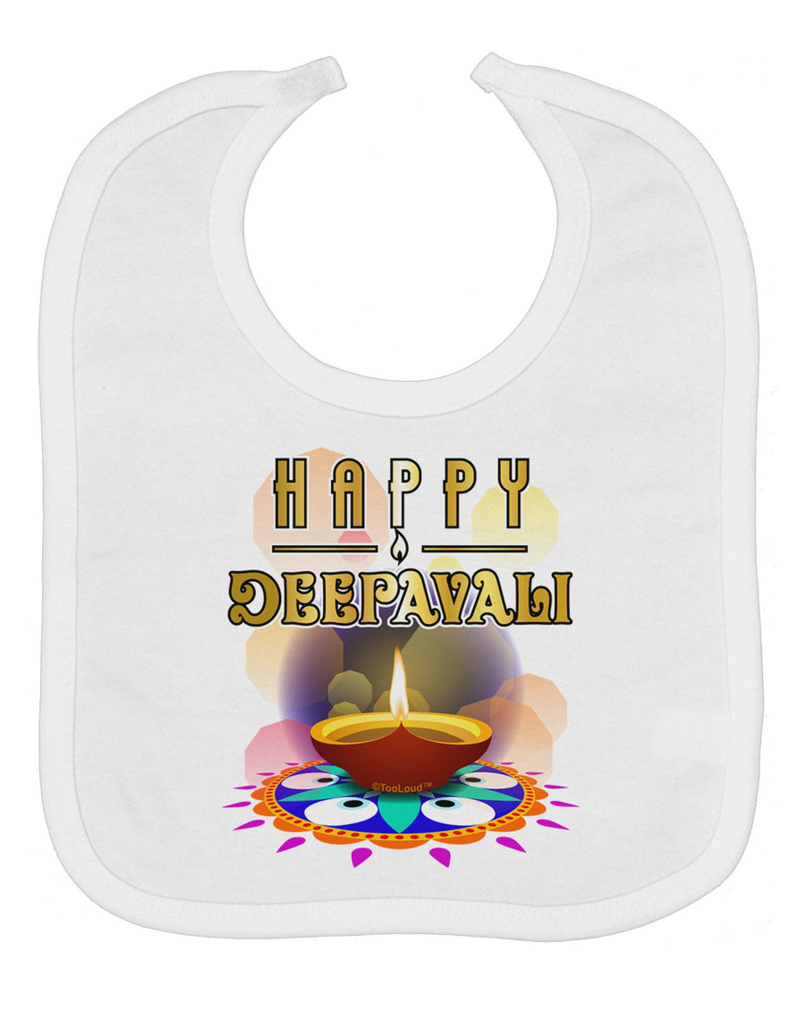 Happy Deepavali - Rangoli and Diya Baby Bib by