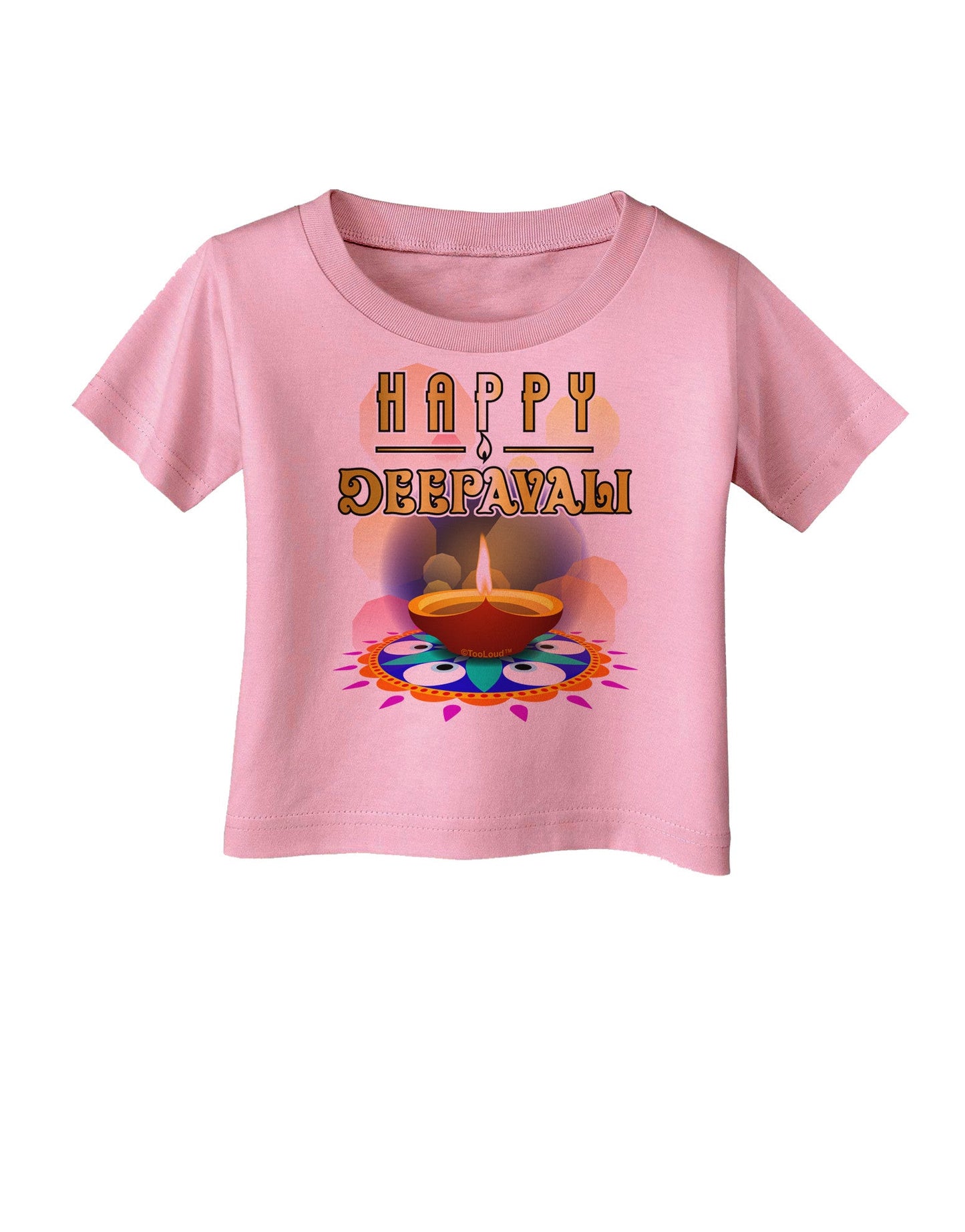 Happy Deepavali - Rangoli and Diya Infant T-Shirt-Infant T-Shirt-TooLoud-Candy-Pink-06-Months-Davson Sales