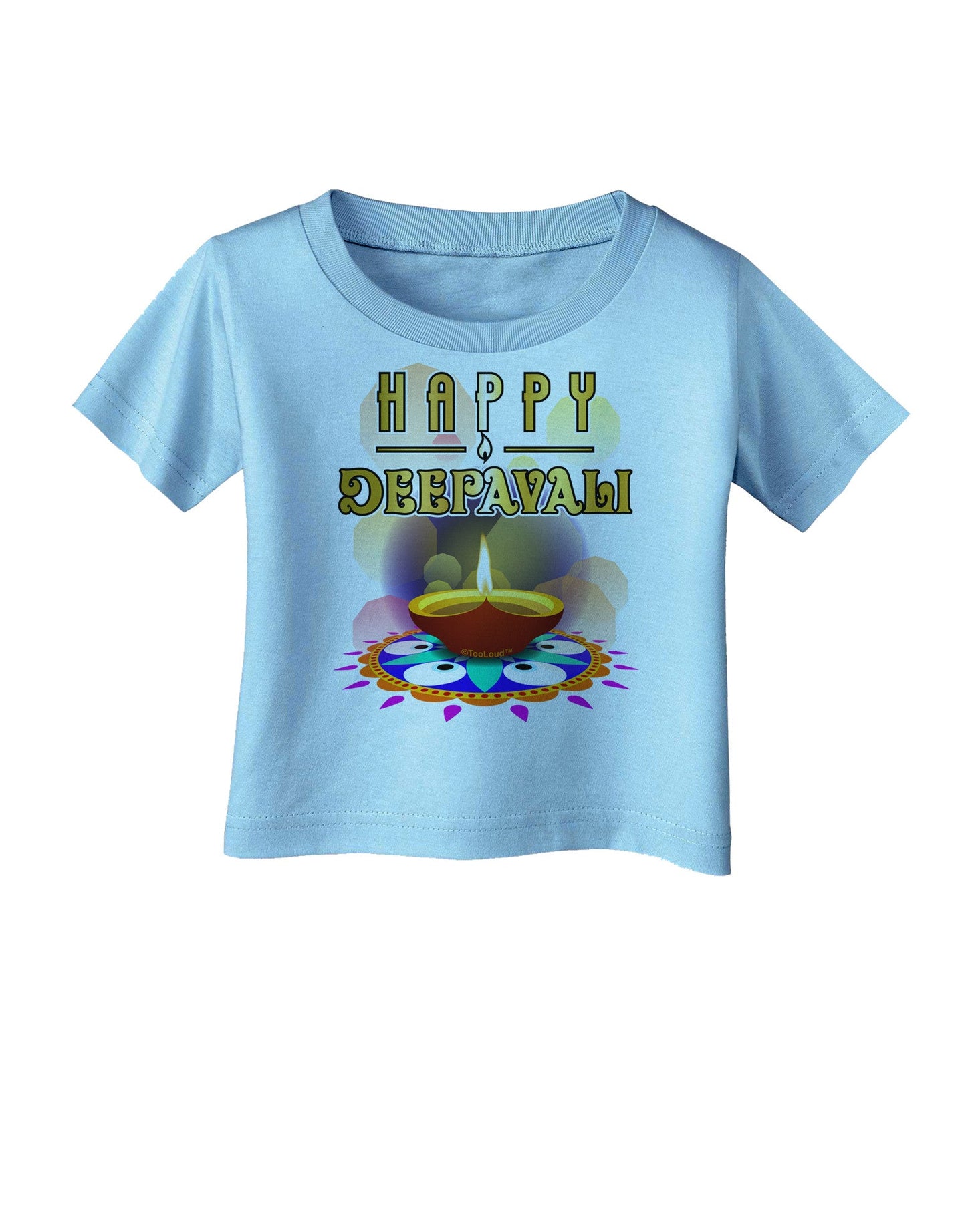 Happy Deepavali - Rangoli and Diya Infant T-Shirt-Infant T-Shirt-TooLoud-Aquatic-Blue-06-Months-Davson Sales