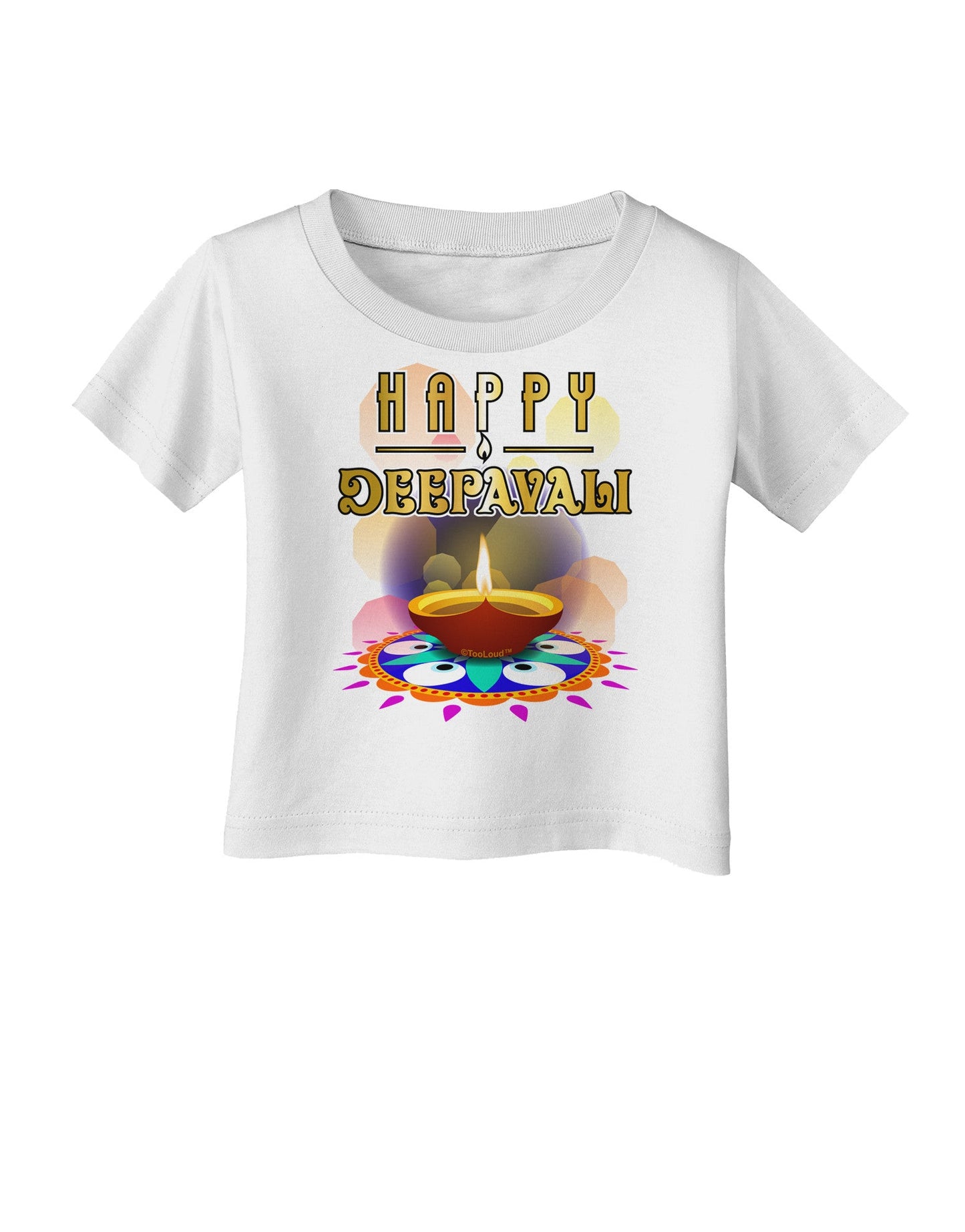 Happy Deepavali - Rangoli and Diya Infant T-Shirt-Infant T-Shirt-TooLoud-White-06-Months-Davson Sales
