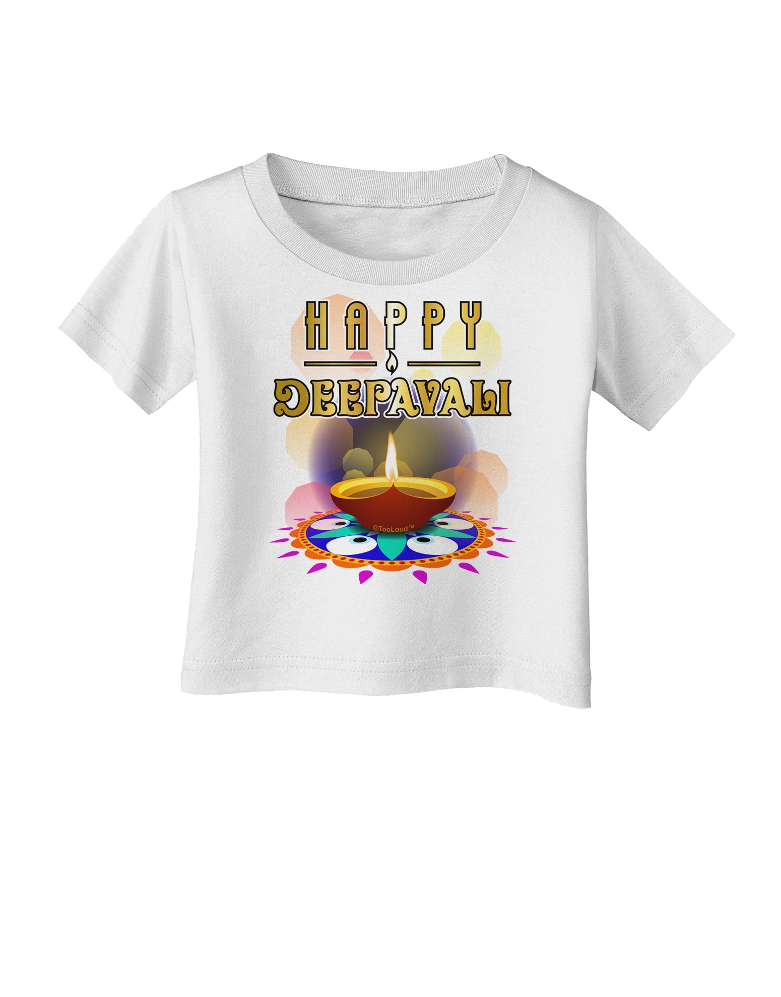 Happy Deepavali - Rangoli and Diya Infant T-Shirt-Infant T-Shirt-TooLoud-White-06-Months-Davson Sales