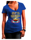 Happy Deepavali - Rangoli and Diya Juniors V-Neck Dark T-Shirt-Womens V-Neck T-Shirts-TooLoud-Royal-Blue-Juniors Fitted Small-Davson Sales