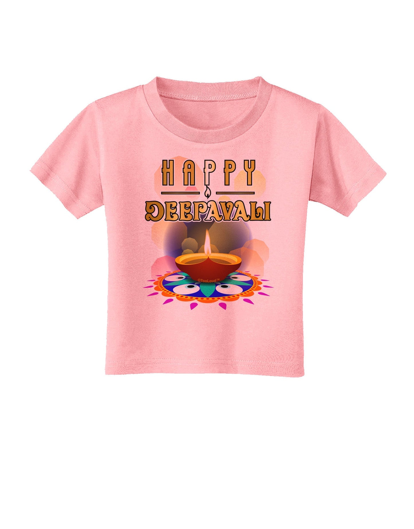 Happy Deepavali - Rangoli and Diya Toddler T-Shirt-Toddler T-Shirt-TooLoud-Candy-Pink-2T-Davson Sales