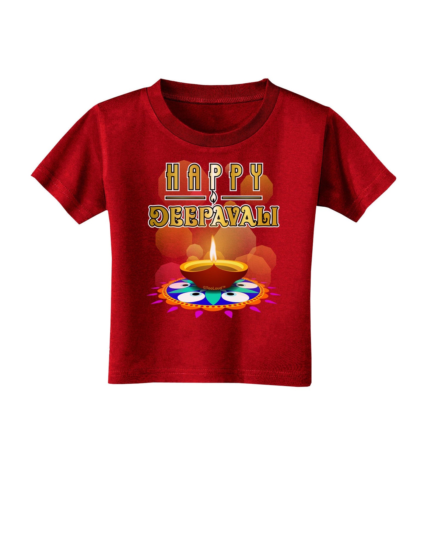 Happy Deepavali - Rangoli and Diya Toddler T-Shirt Dark by-Toddler T-Shirt-TooLoud-Red-2T-Davson Sales