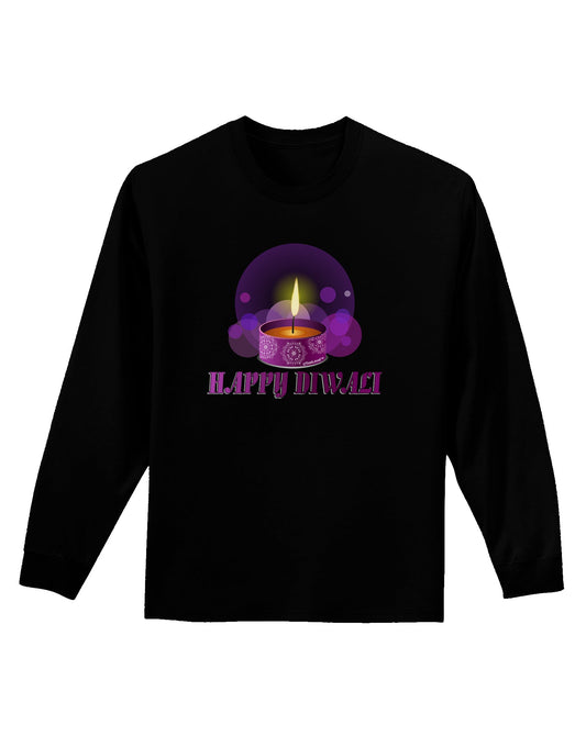 Happy Diwali Purple Candle Adult Long Sleeve Dark T-Shirt by TooLoud-TooLoud-Black-Small-Davson Sales