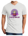 Happy Diwali Purple Candle Adult V-Neck T-shirt by TooLoud-Mens V-Neck T-Shirt-TooLoud-White-Small-Davson Sales