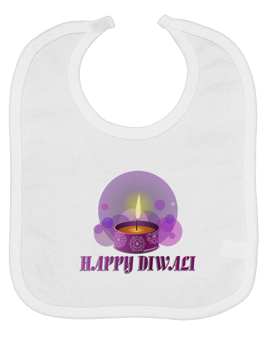 Happy Diwali Purple Candle Baby Bib by TooLoud