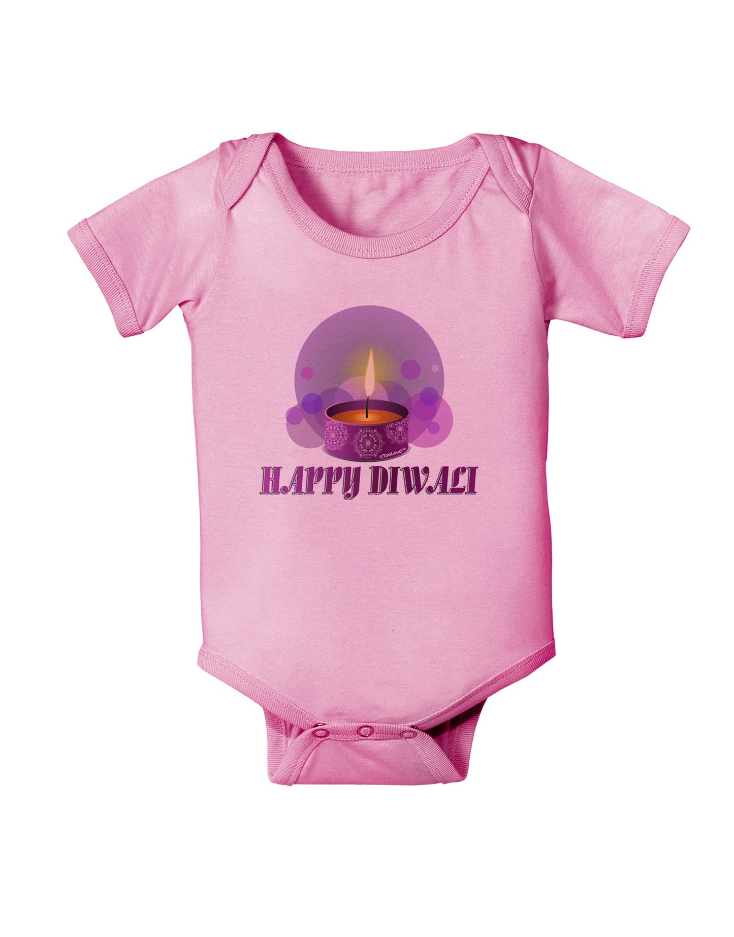 Happy Diwali Purple Candle Baby Romper Bodysuit by TooLoud-Baby Romper-TooLoud-Pink-06-Months-Davson Sales