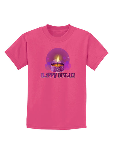 Happy Diwali Purple Candle Childrens Dark T-Shirt by TooLoud-Childrens T-Shirt-TooLoud-Sangria-X-Small-Davson Sales