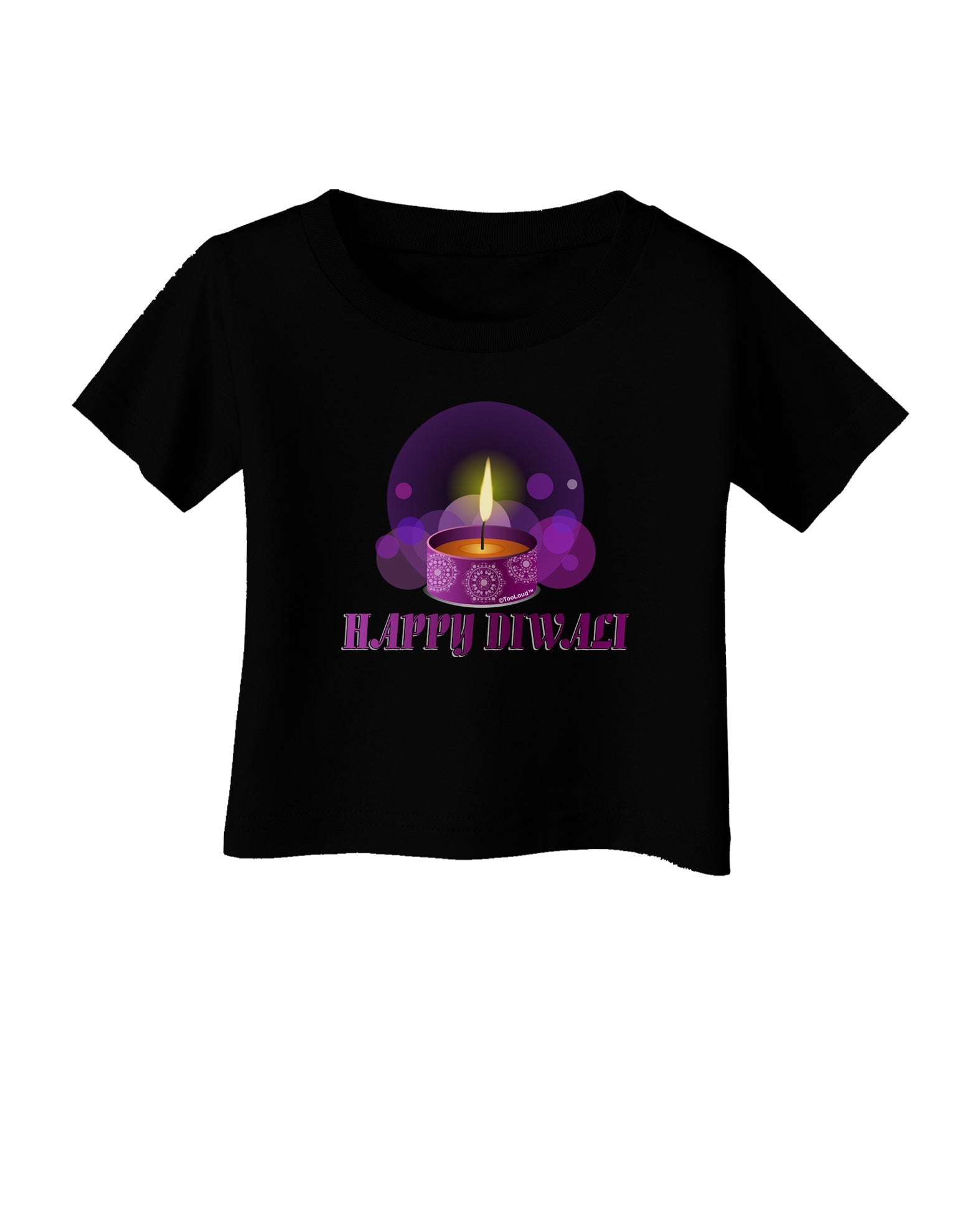 Happy Diwali Purple Candle Infant T-Shirt Dark by TooLoud-Infant T-Shirt-TooLoud-Black-06-Months-Davson Sales