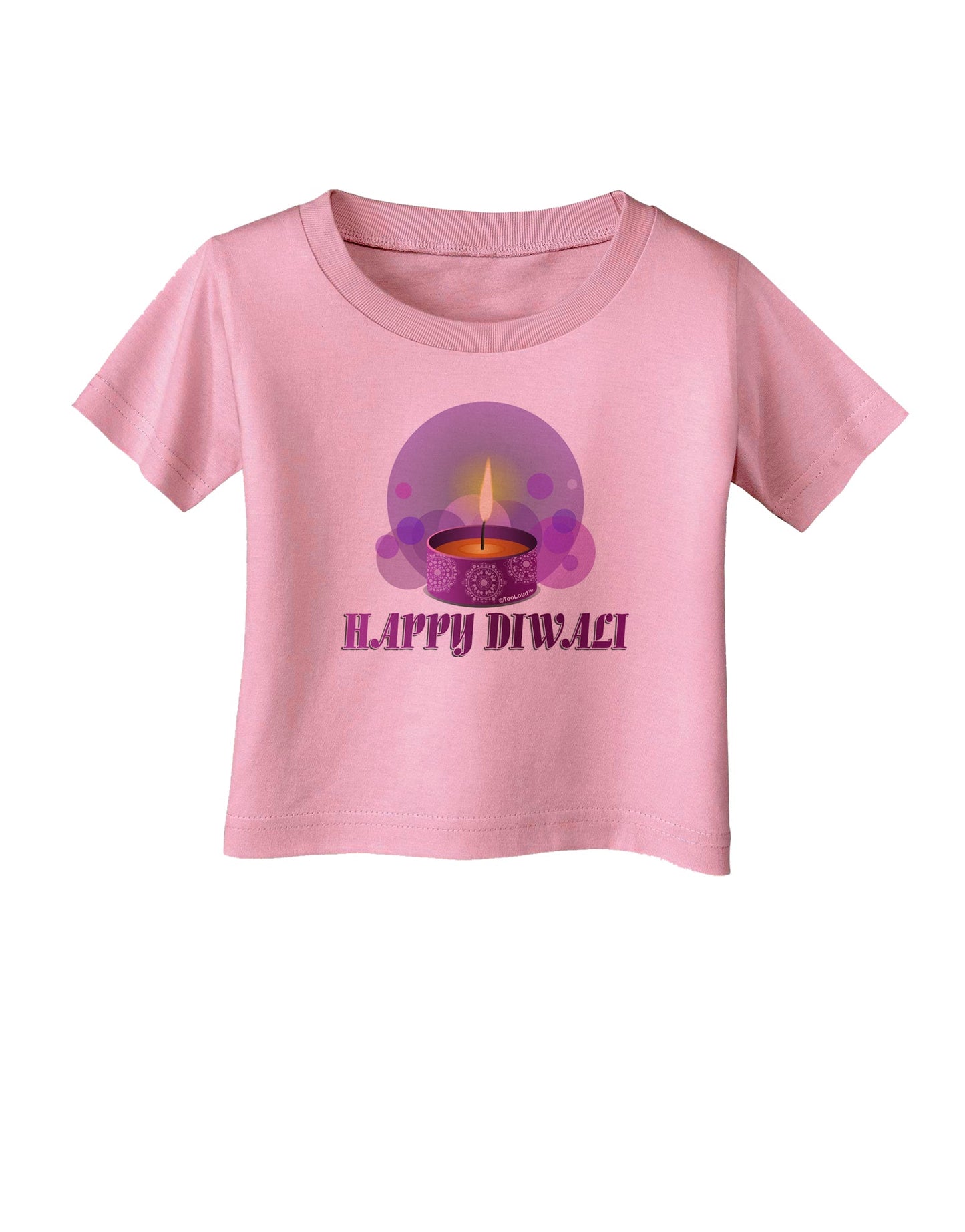 Happy Diwali Purple Candle Infant T-Shirt by TooLoud-Infant T-Shirt-TooLoud-Candy-Pink-06-Months-Davson Sales