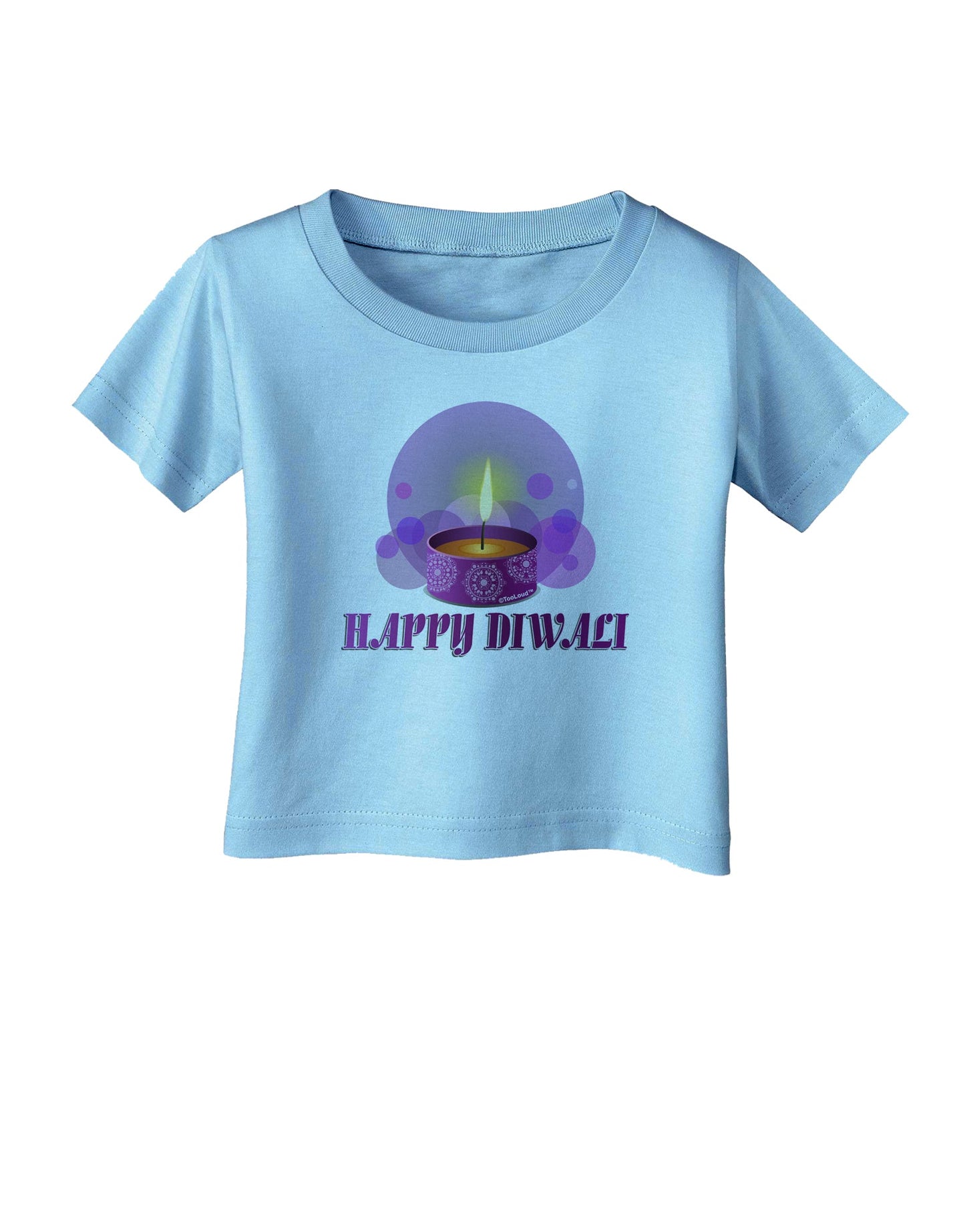 Happy Diwali Purple Candle Infant T-Shirt by TooLoud-Infant T-Shirt-TooLoud-Aquatic-Blue-06-Months-Davson Sales