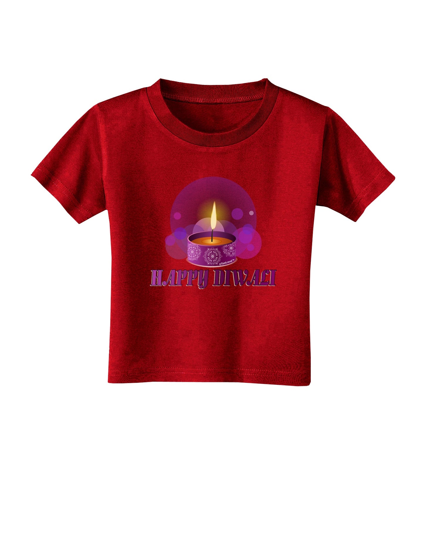 Happy Diwali Purple Candle Toddler T-Shirt Dark by TooLoud-Toddler T-Shirt-TooLoud-Red-2T-Davson Sales