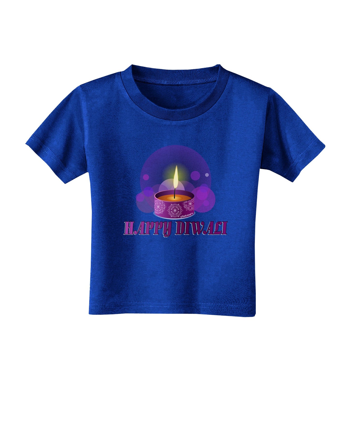 Happy Diwali Purple Candle Toddler T-Shirt Dark by TooLoud-Toddler T-Shirt-TooLoud-Royal-Blue-2T-Davson Sales