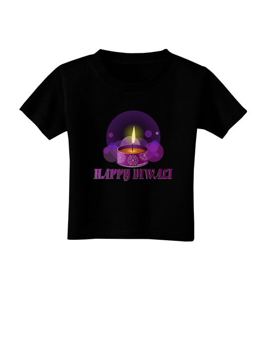 Happy Diwali Purple Candle Toddler T-Shirt Dark by TooLoud-Toddler T-Shirt-TooLoud-Black-2T-Davson Sales