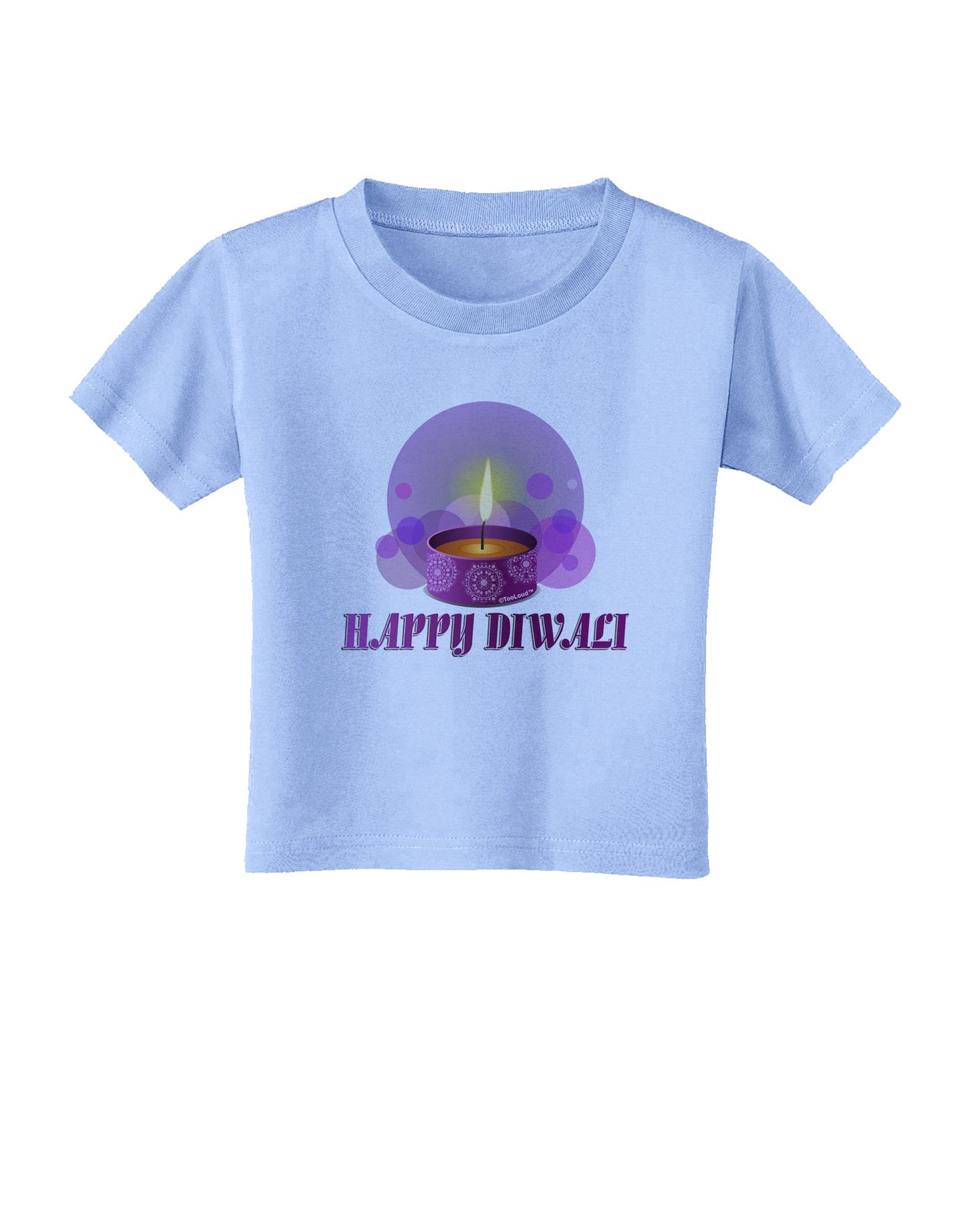 Happy Diwali Purple Candle Toddler T-Shirt by TooLoud-Toddler T-Shirt-TooLoud-Aquatic-Blue-2T-Davson Sales